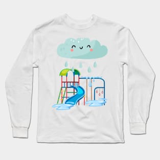 Kids rainy day playground Long Sleeve T-Shirt